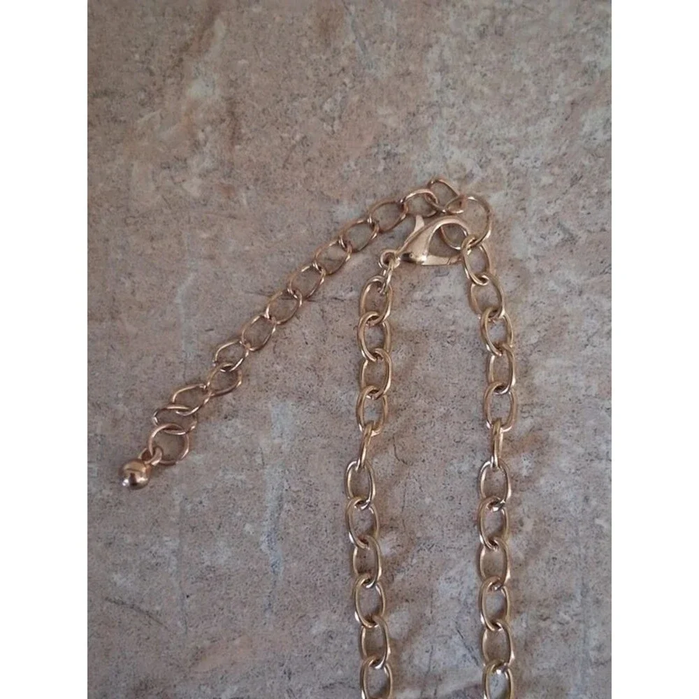 Gold Tone Orange Assorted Beads Cluster Pendant Y-Drop Lariat Statement Necklace